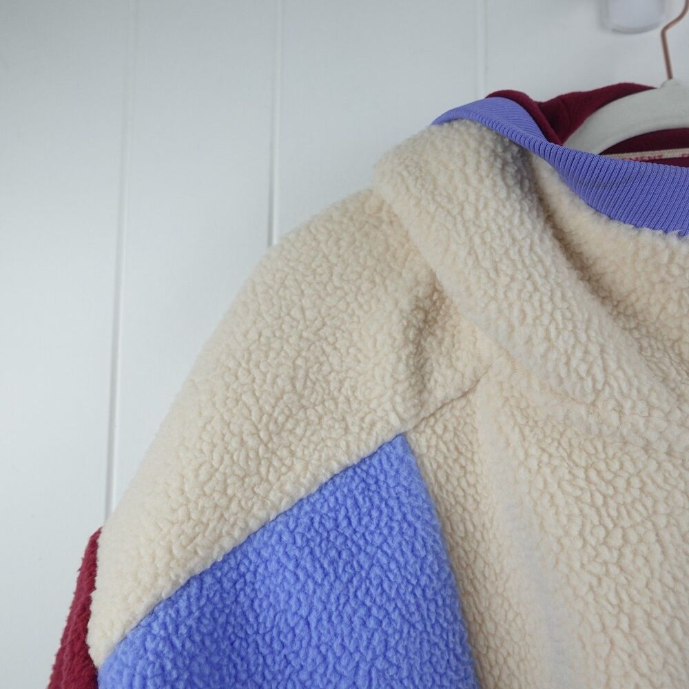 Free People Movement Women's Colorblock Hooded Sherpa Fleece Jacket Medium - Picture 3 of 9